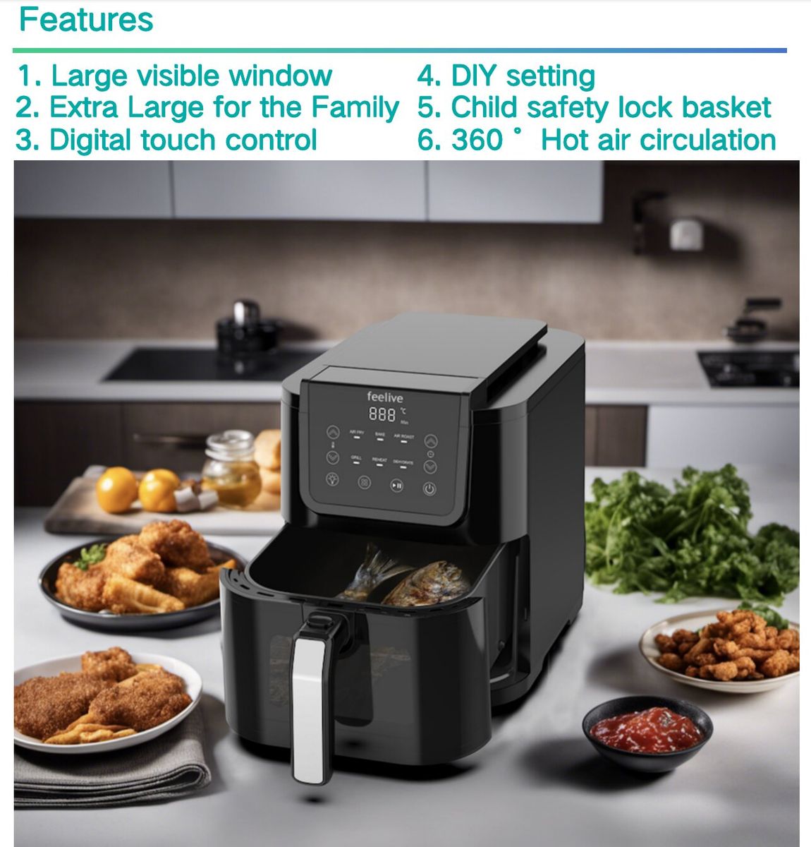 Feelive 5L Air Fryer