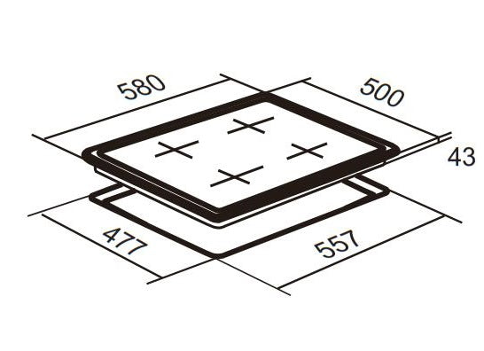 Falco- Stainless Steel Gas Hob - 60CM