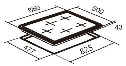 Falco -Stainless Steel Gas Hob 90CM