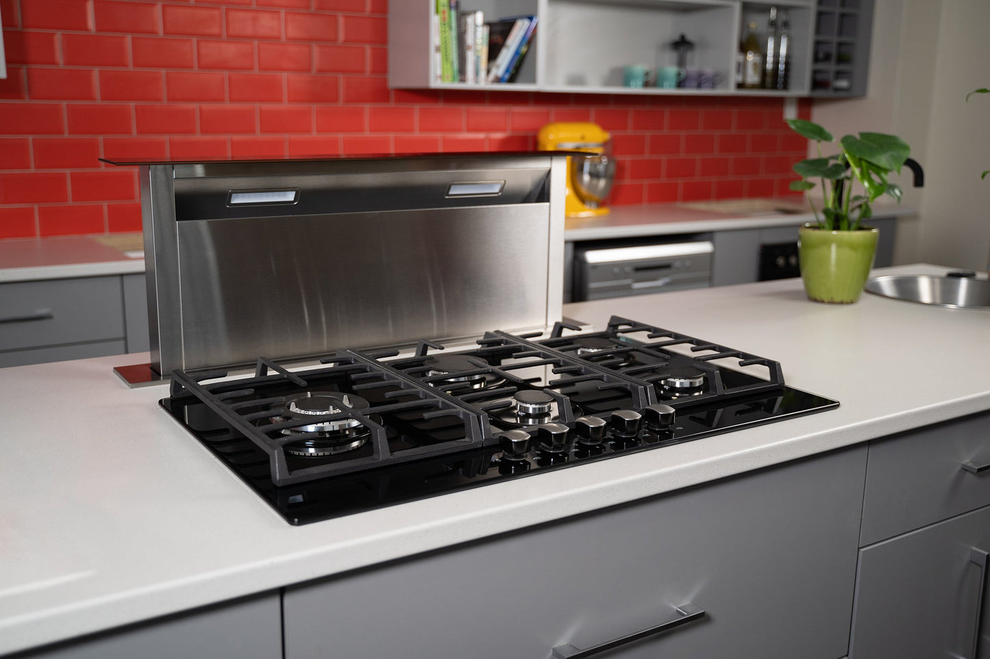 Falco -Gas Hob 5 Burner Black Glass