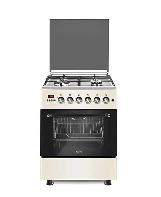 Ferre 4 Burner + Wok, Heated Fan, Electric Oven (White)- F6T40E3.PWI