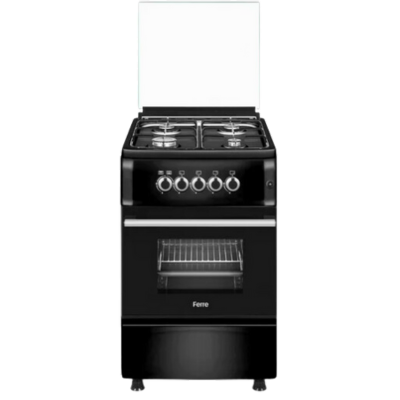 Ferre 50x60 Free Standing Gas Cooker Black- F5S40G2.B