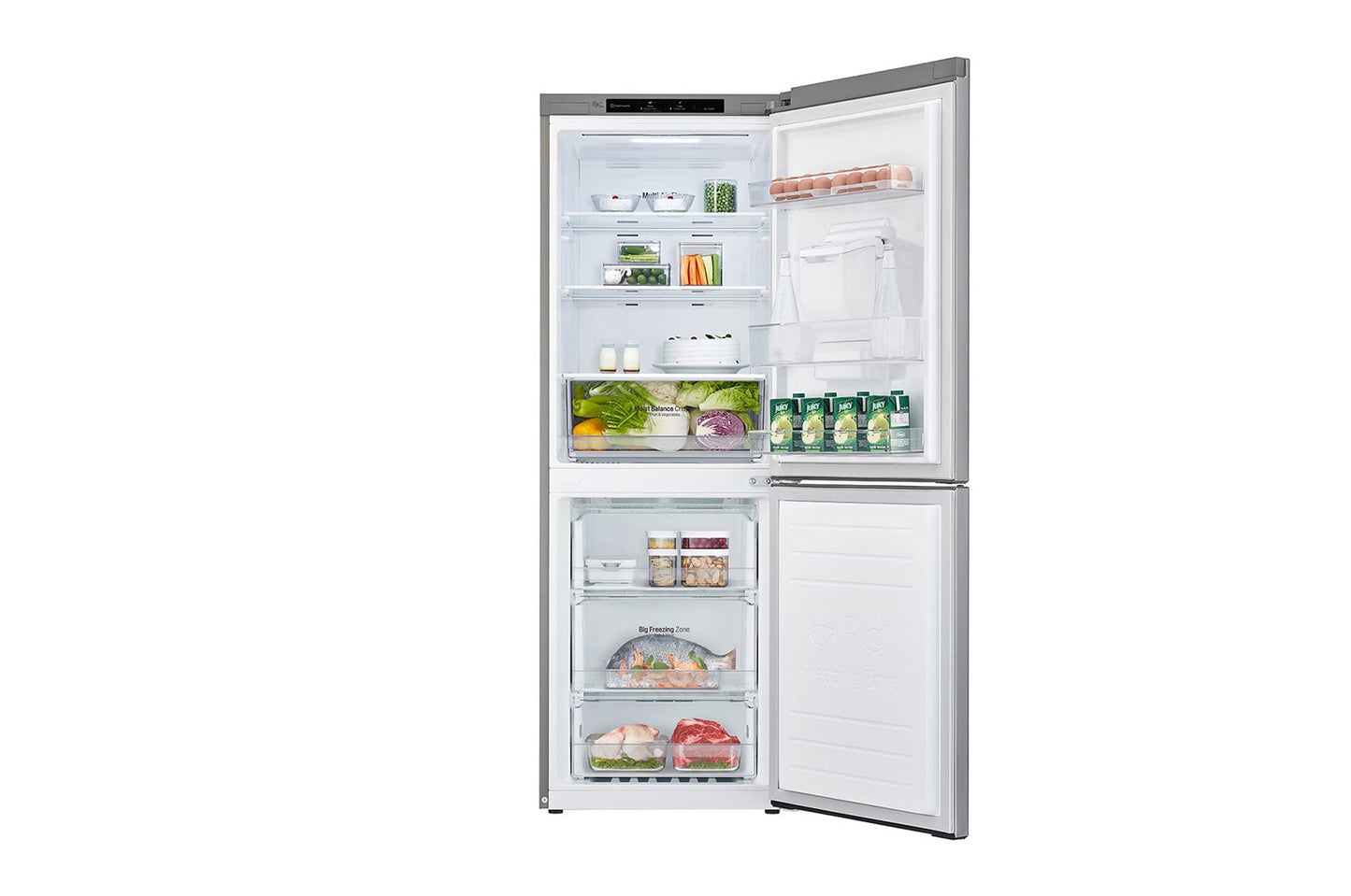 LG 301L Nett Bottom Mount Combi Fridge with Water Dispenser - Platinum Silver-GC-F369NLJM.APZQESA