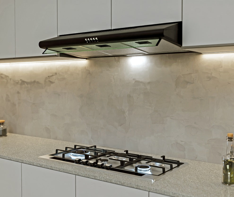 Falco 90cm Cooker Hood (Black LED)- FAL-90-MH10BLL