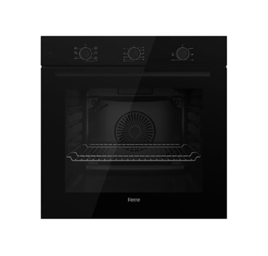 Ferre 60cm 7 Function Electric Built in Oven Black Glass- FBBO701