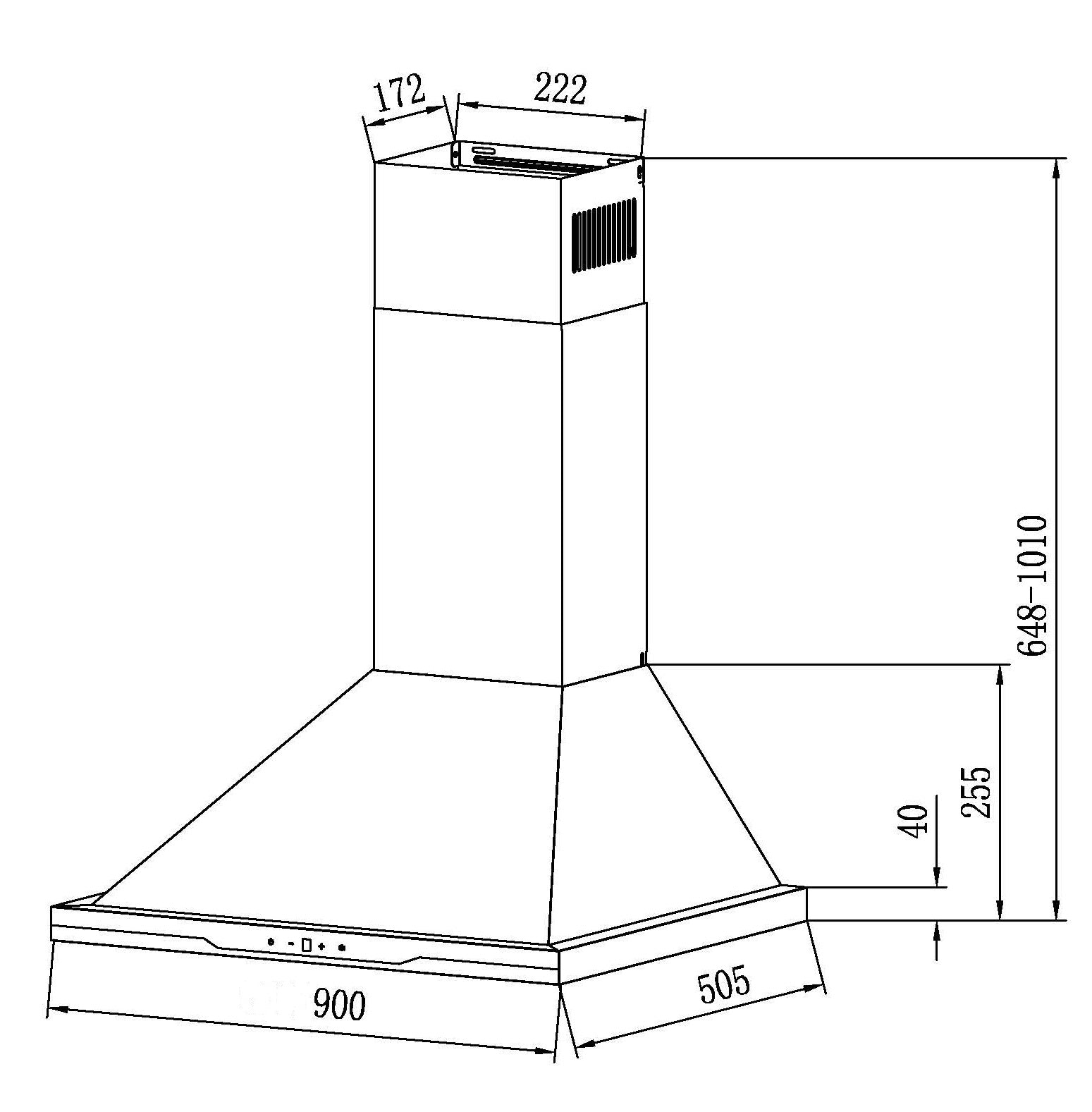 Falco 90cm Chimney Extractor (Stainless Steel)- AR-90-303