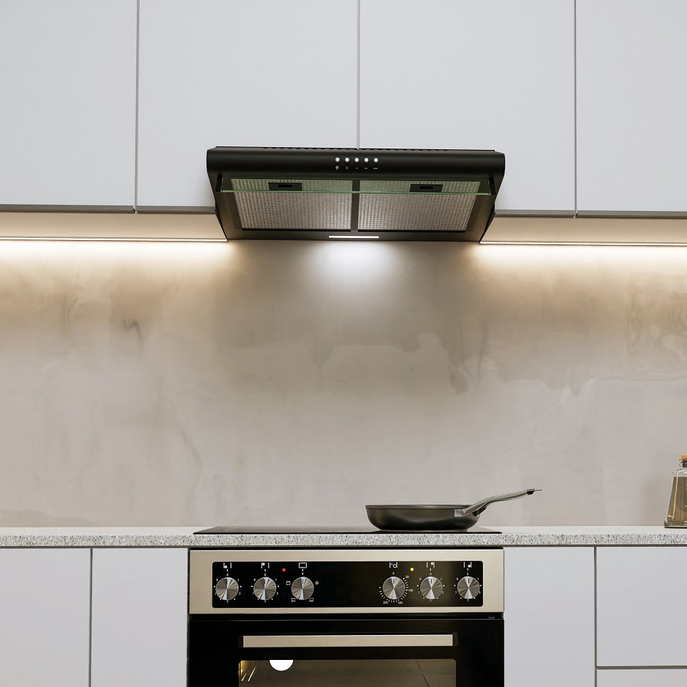 Falco 60cm Cooker Hood (Black LED)- FAL-60-MH10BLL