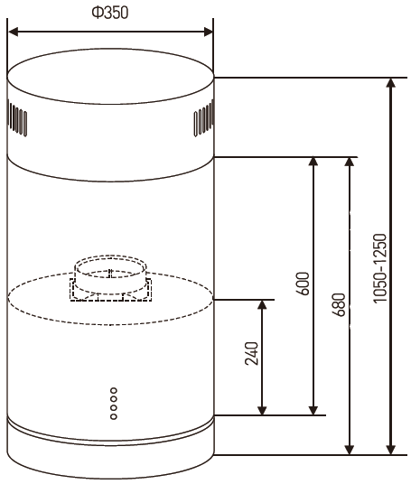 Falco 35cm Island Round Extractor (Stainless Steel)- FAL-35-IRS