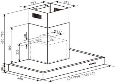 Falco 90cm Flat Type Chimney Extractor (Stainless Steel)- FAL-90-22S