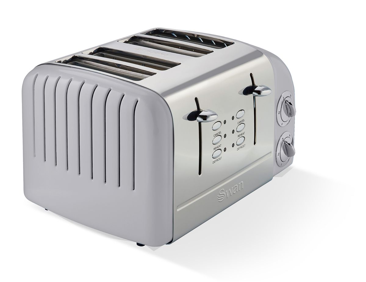 Swan Retro Grey 4 Slice Toaster-SRT4G