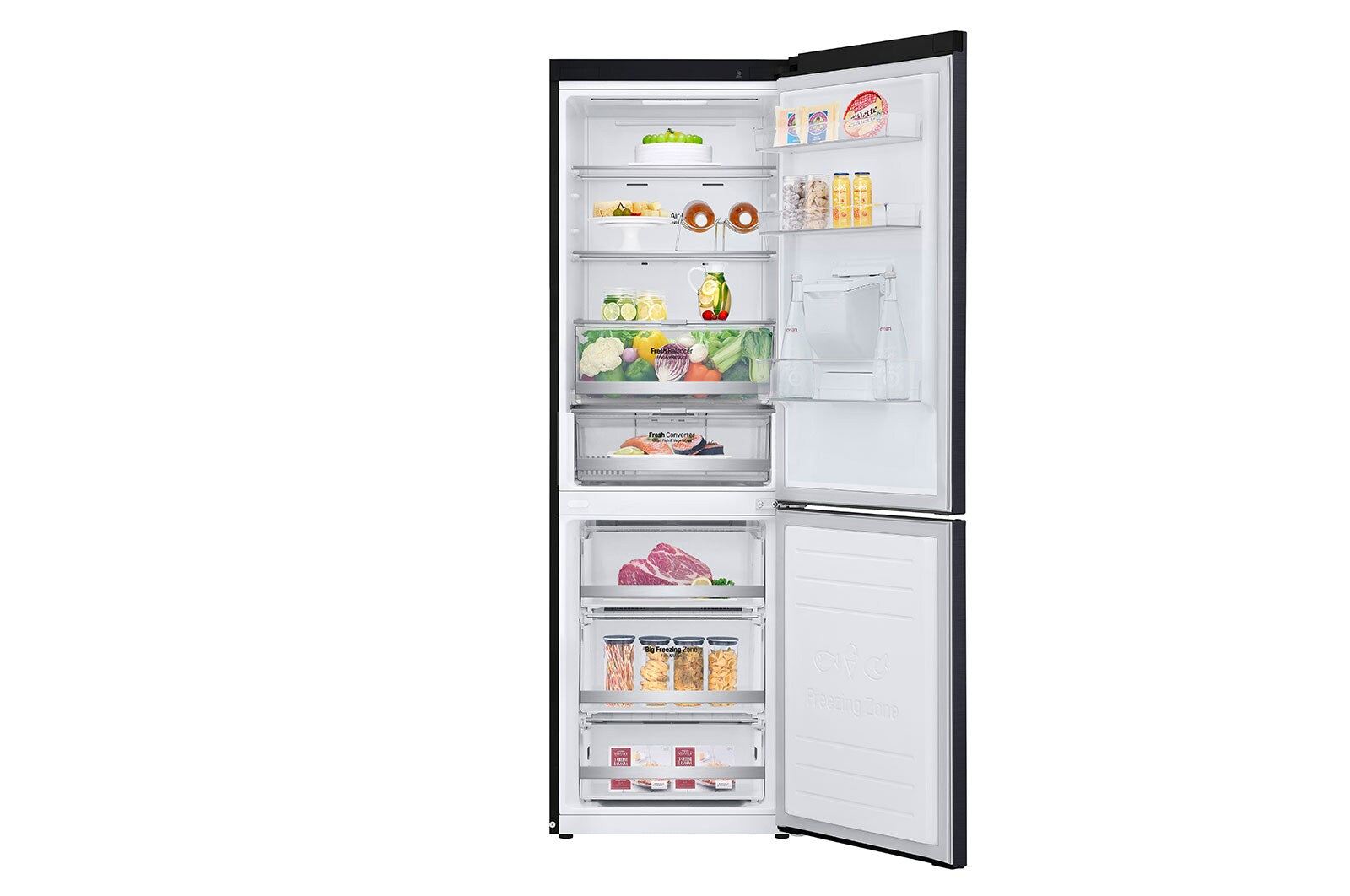 LG 373L Bottom Freezer Top Fridge - Matte Black-GC-F459NQDM.AMCQESA