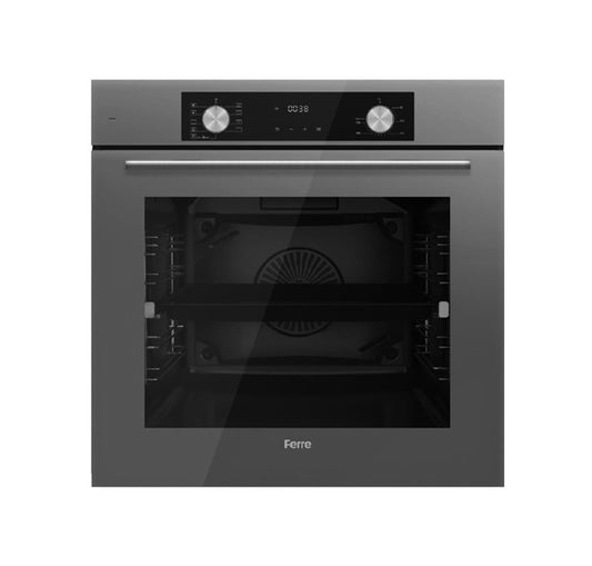 Ferre 60cm 9 Function Electric Built in Oven Grey Glass- FBBO901