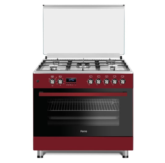 Ferre 90X60 Free Standing Gas And Electric Stove - Red