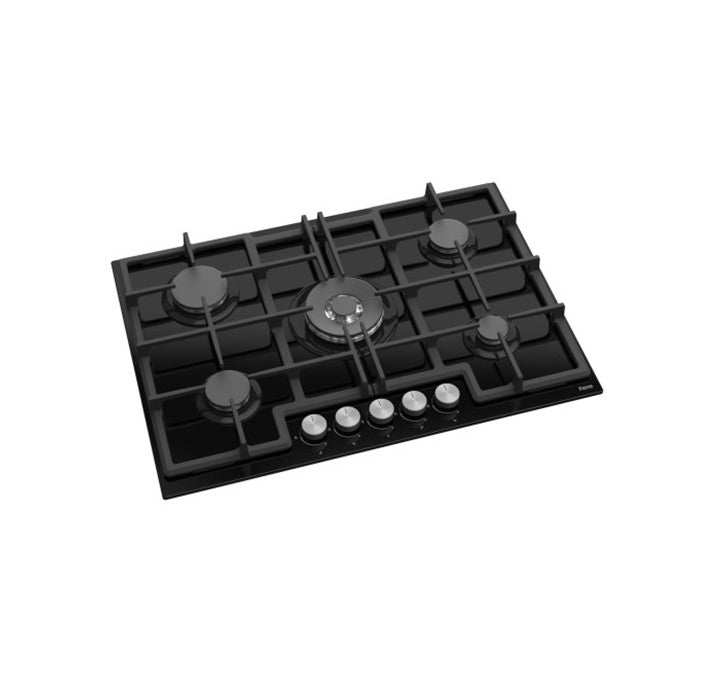 Ferre 75cm Gas Hob Black Glass- ED035