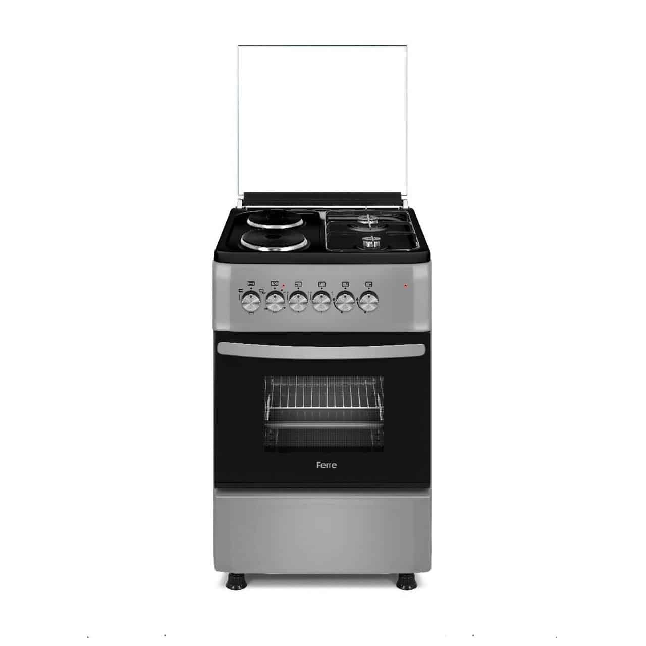 Ferre 50x60 Free Standing Gas/Electric Cooker Silver- F5S22E3.FD.S