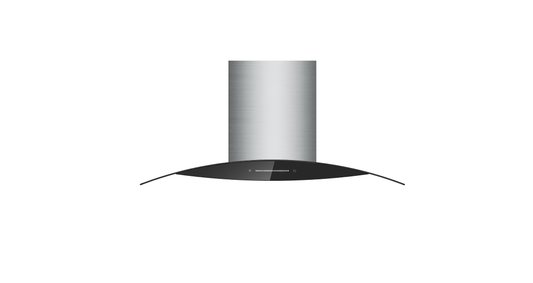 Falco 90cm Curved Black Glass Chimney Extractor (Stainless Steel)- FAL-9068