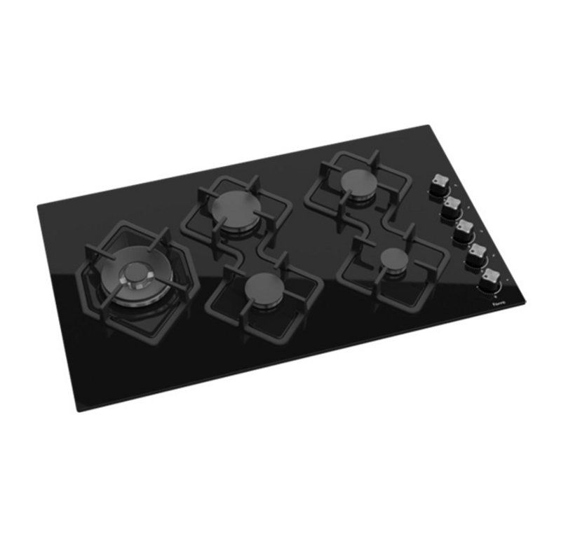 Ferre 90cm Gas Hob Black Glass- KA040